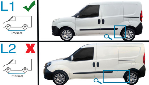 Black Aluminium Roof Bars Side Rails To Fit Short Wheelbase Fiat Doblo (2010+)