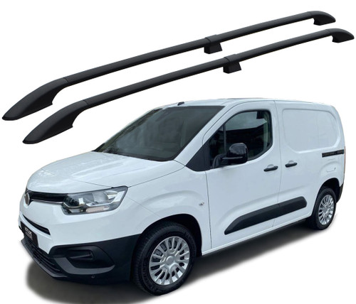 Black Aluminium Roof Bars Side Rails To Fit L1 Toyota ProAce City (2019+)