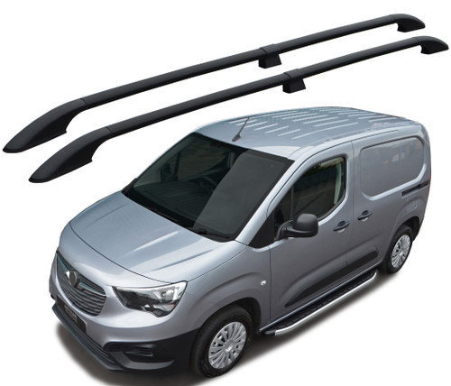 Black Aluminium Roof Bars Side Rails To Fit L1 Vauxhall / Opel Combo E (2019+)
