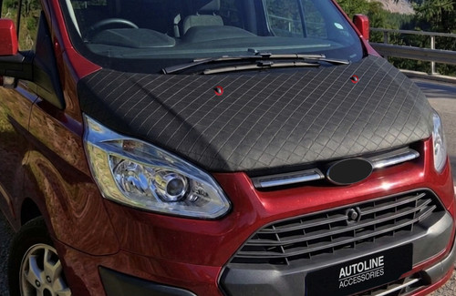 To Fit Ford Transit Custom (2012-17): Full Bonnet Bra Diamond Effect Stone Guard