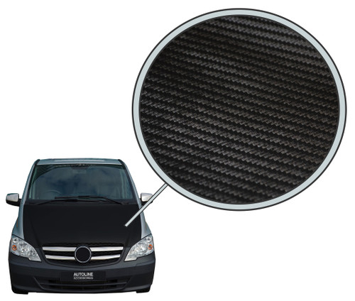 To Fit Mercedes Vito W639 (2003-14): Full Bonnet Bra Cover Carbon Fibre Effect