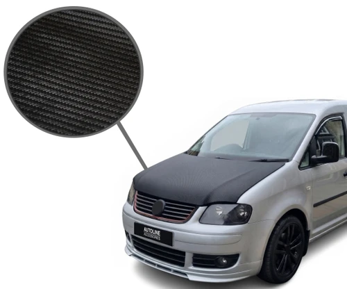 To Fit VW Caddy (2004-2009): Full Bonnet Bra Cover Carbon Fibre Effect