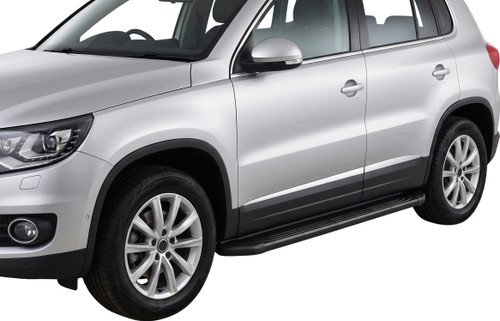 Black Aluminium Side Steps Bars Running Boards For Volkswagen Tiguan (2007-16)