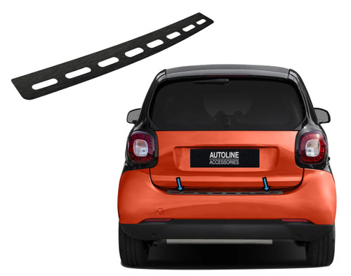 Black Brushed Rear Bumper Protector Guard To Fit Smart Fortwo (2015-2024)