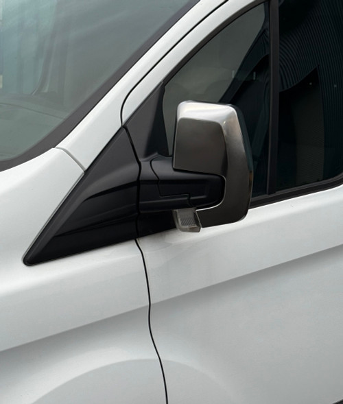 Satin Chrome Wing Mirror Trim Covers To Fit Ford Transit Custom (2012-2022)