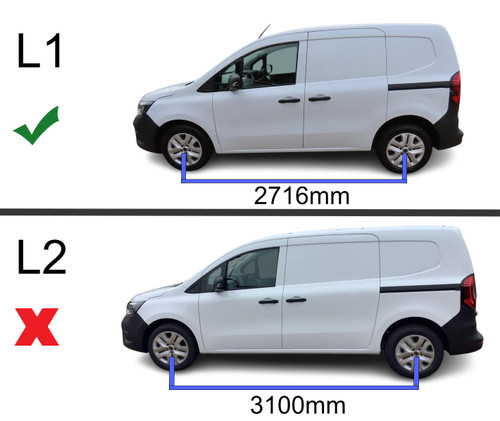 Aluminium Roof Rack Rails Side Bars To Fit L1 Nissan Townstar SWB (2023+)