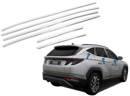 Chrome Window Sill Trim Covers (6 Piece) To Fit Hyundai Tucson (2021+)