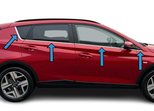 Chrome Window Sill Trim Covers (8 Piece) To Fit Hyundai Bayon (2021+)