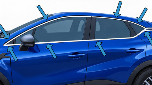 Chrome Window Sill Trim Covers To Fit Renault Captur (2020+) 16 Piece