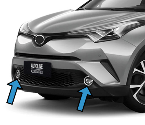 Chrome Front Fog Light Trim Covers (2 piece) To Fit Toyota C-HR (2016-19)