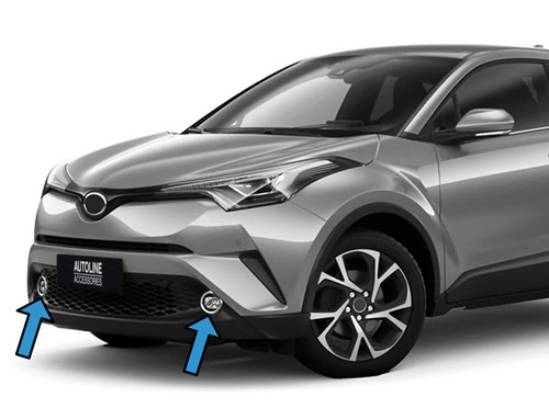 Chrome Front Fog Light Trim Covers (2 piece) To Fit Toyota C-HR (2016-19)