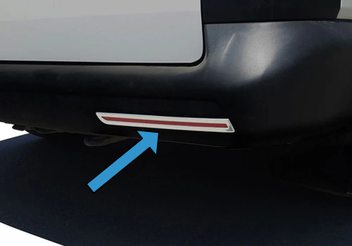 Chrome Rear Bumper Reflector Trims For Twin Rear Door VW T6 Transporter 2016-24