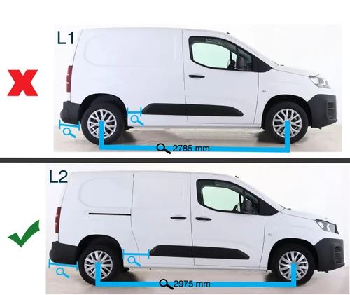 Gloss Aluminium Roof Rack Rails Side Bars For L2 Citroen Berlingo (2019+) 75kg