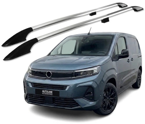 Gloss Aluminium Roof Rack Rails Side Bars For L2 Vauxhall Combo E (2019+) 75kg
