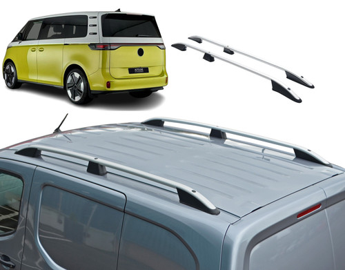 Aluminium Roof Rack Rails Side Bars To Fit SWB Volkswagen ID. Buzz (2022+) L1
