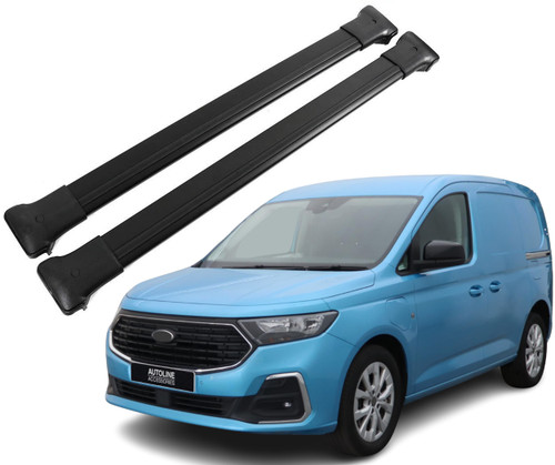 Black Aluminium Cross Bars For Roof Rails To Fit Ford Transit Connect (2025-)