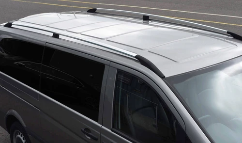 Polished Roof Rack Bars Side Rails For Long (L2) Mercedes Vito W639 (2003-14)