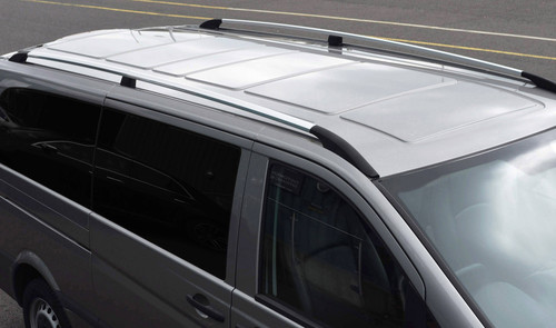 Polished Roof Rack Bars Side Rails For Compact (L1) Mercedes V-Class (2015+)