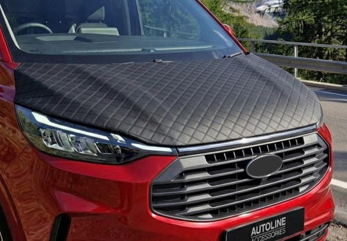For Ford Transit Custom (2024+): Black Diamond Bonnet Bra Protector Guard