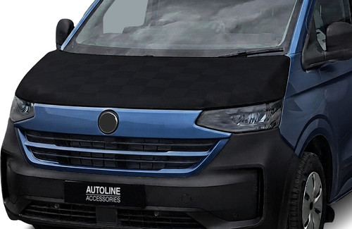 For VW T7 Transporter (2025+): Black Chequered Bonnet Bra Protector