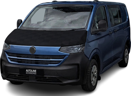 For VW T7 Transporter (2025+): Black Chequered Bonnet Bra Protector