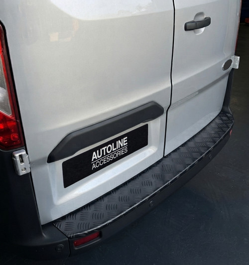 For Ford Transit Custom (2012-22): Black Anodised Rear Bumper Protector Guard