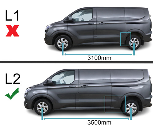 Aluminium Roof Bars Side Rails To Fit L2 LWB Ford Transit Custom (2024+)