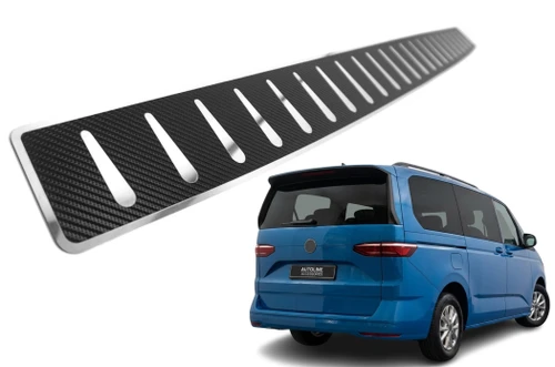To Fit VW T7 Multivan (2022+): Carbon Foiled Rear Bumper Protector Guard