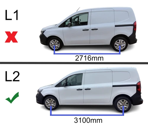 Black Aluminium Roof Rack Rails Side Bars For L2 Mercedes Citan LWB (2022+)