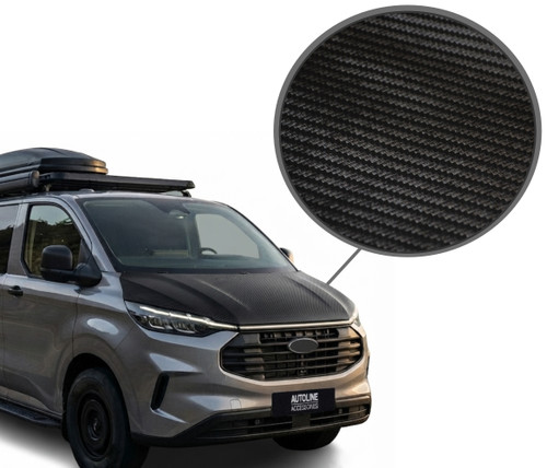 For Ford Tourneo Custom (2024+): Carbon Fibre Effect Bonnet Bra Protector Guard