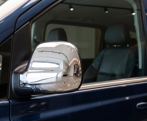 Chrome Wing Mirror Trim Set Covers To Fit LHD Mercedes-Benz Vito W639 (2003-09)