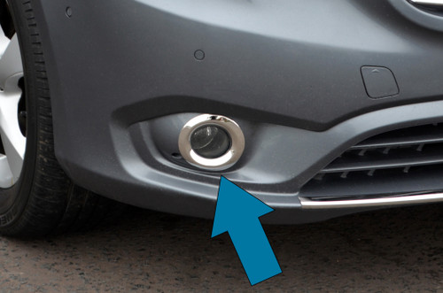 Chrome Fog Light Lamp Trim Covers Accents Set To Fit Mercedes-Benz Vito (15+)