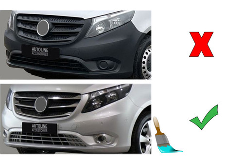 Chrome Bumper Grille Accent Trims Painted Bumper To Fit Mercedes-Benz Vito 15+