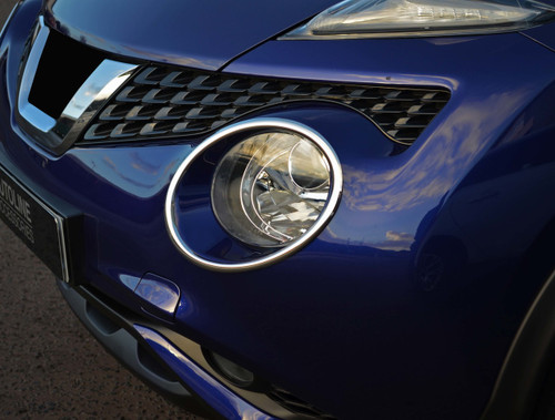 Chrome Headlight Headlamp Rim Surround Trim Covers To Fit Nissan Juke (2014+)