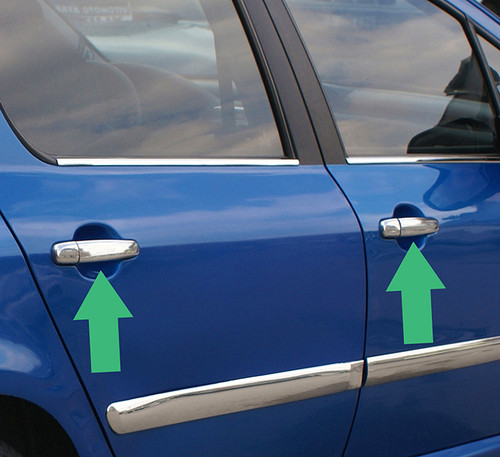 Chrome Door Handle Trim Set Covers To Fit Peugeot 307 4dr (2001-08)