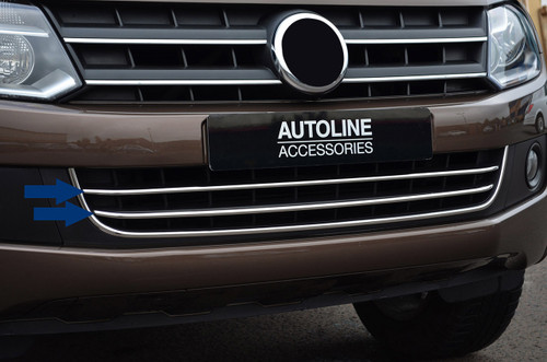 Chrome 2Pc Lower Bumper Grille Accent Trims To Fit Volkswagen Amarok (2010-16)