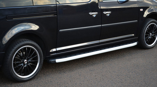 Aluminium Side Steps Bars Running Boards To Fit SWB Volkswagen Caddy (2004-15)