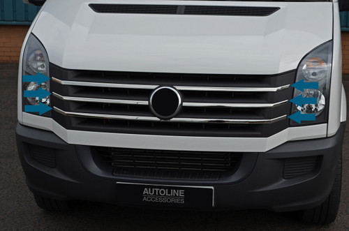 Chrome Front Grille Accent Trim Set Covers To Fit Volkswagen Crafter (2012-16)