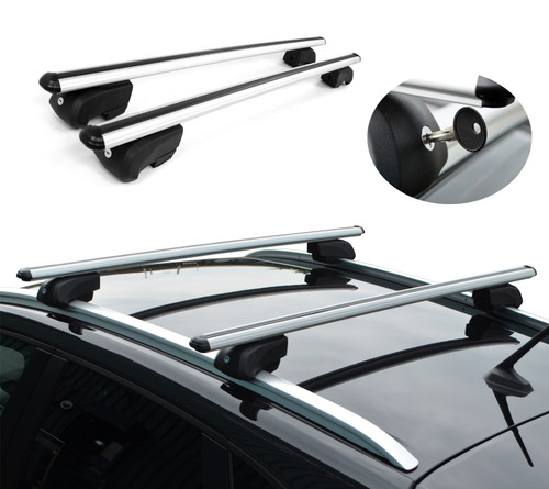 Cross Bars For Roof Rails To Fit Porsche Macan 2014 75KG Lockable Autoline Accessories Limited