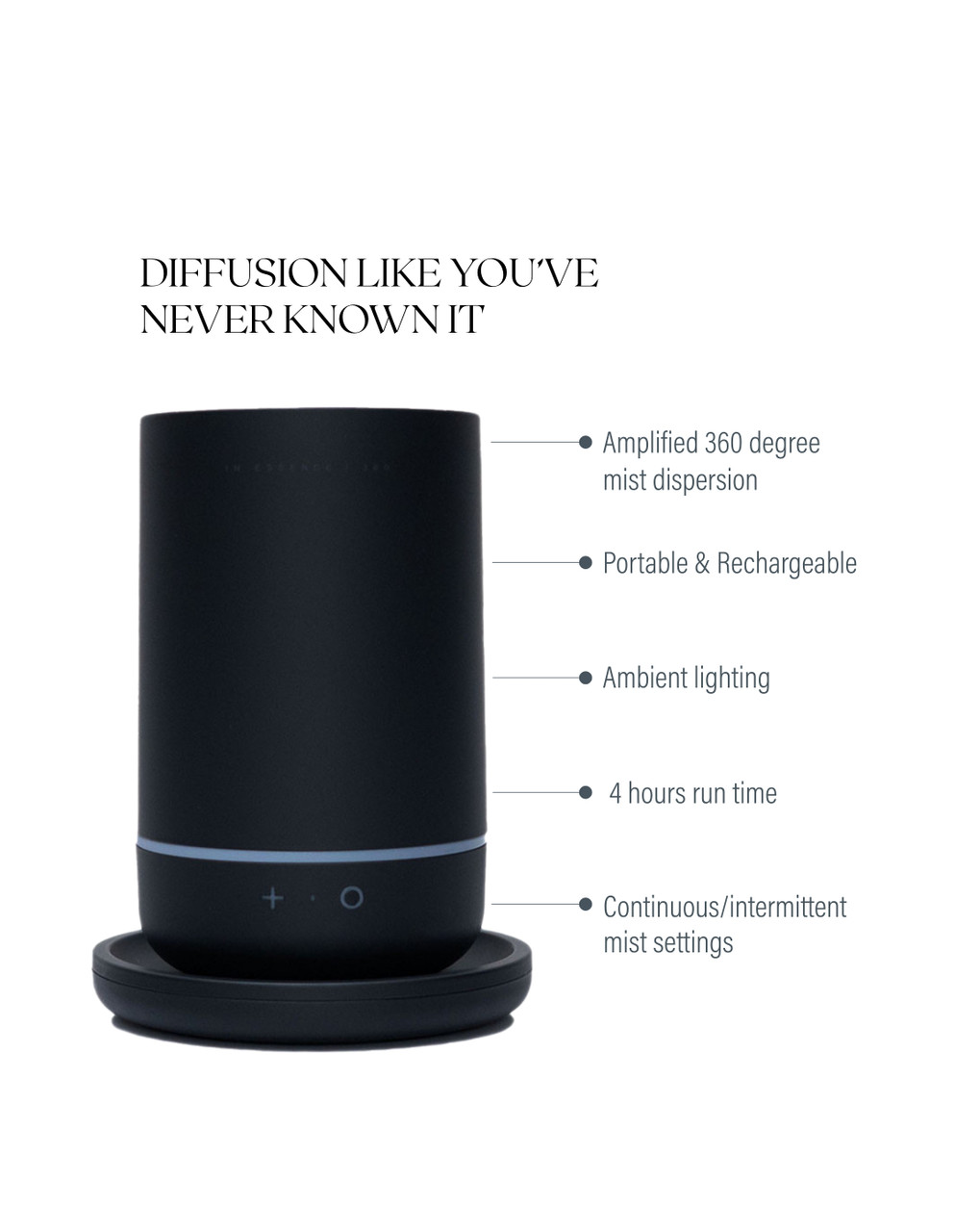 360 Essential Oil Diffuser in Noir | In Essence