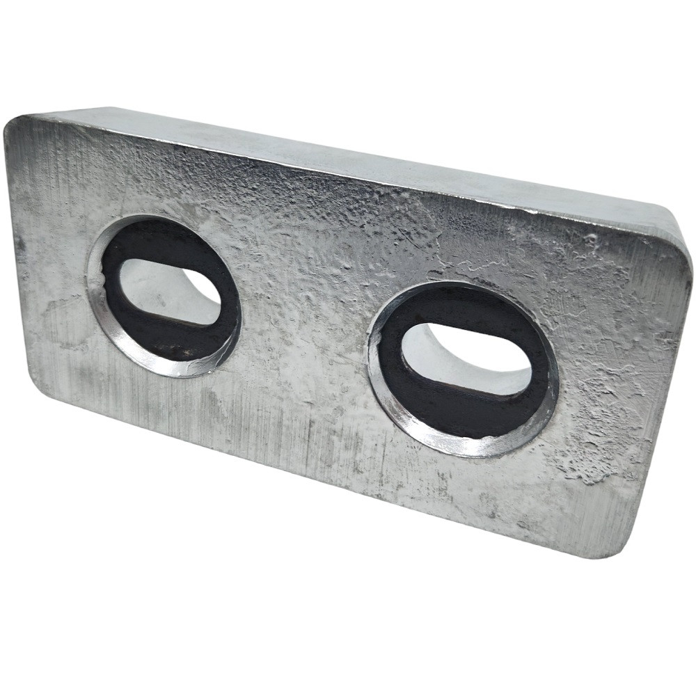CDZ2-63-1.50H - Zinc 2 Hole Block Anode - All Marine Spares Pty Ltd