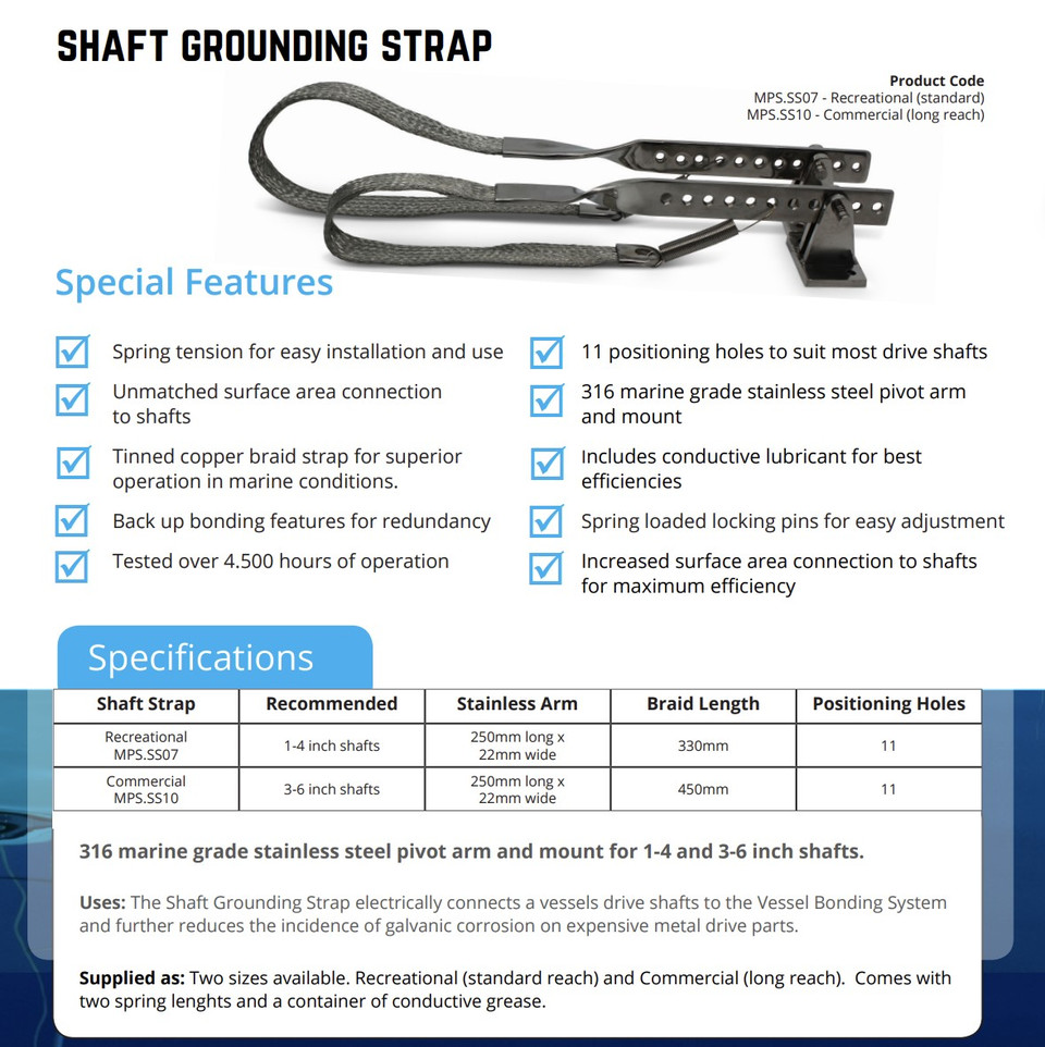 Shaft Bonding Strap w/ Conductive Grease - All Marine Spares Pty Ltd