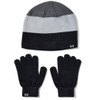 Under Armour Boys Combo Black Beanie and Gloves