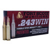 Fort Scott Munitions Rifle Ammo 243 Win. 80 gr. TUI 20 rd.