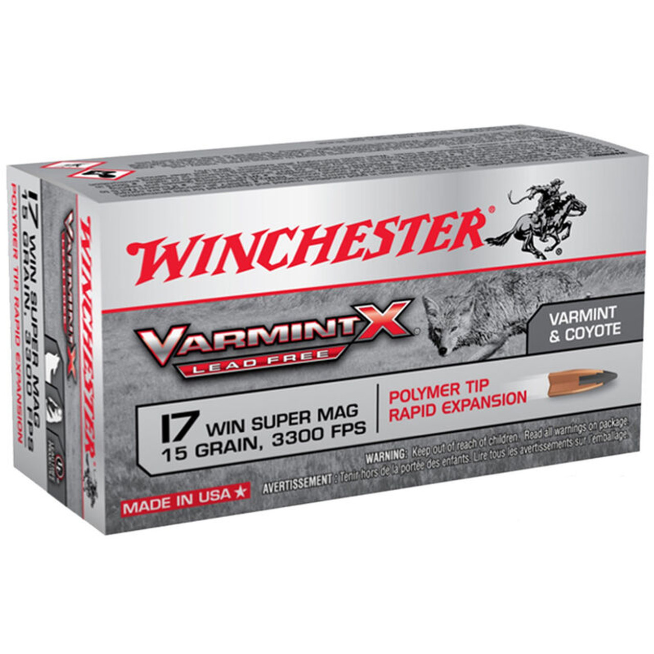 Winchester Varmint X 17 WSM 15 Grain Polymer Tip Ammo - Kinsey's Outdoors
