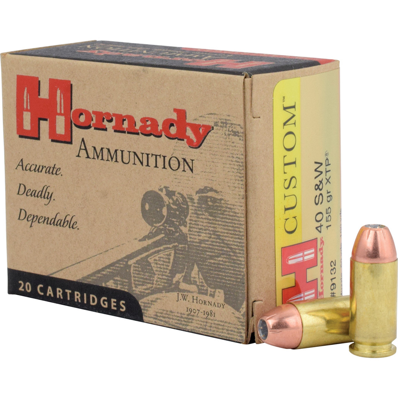 Hornady Custom 40 S&W 155 gr. XTP Jacket Hollow Point 20 rd. Pistol Ammo