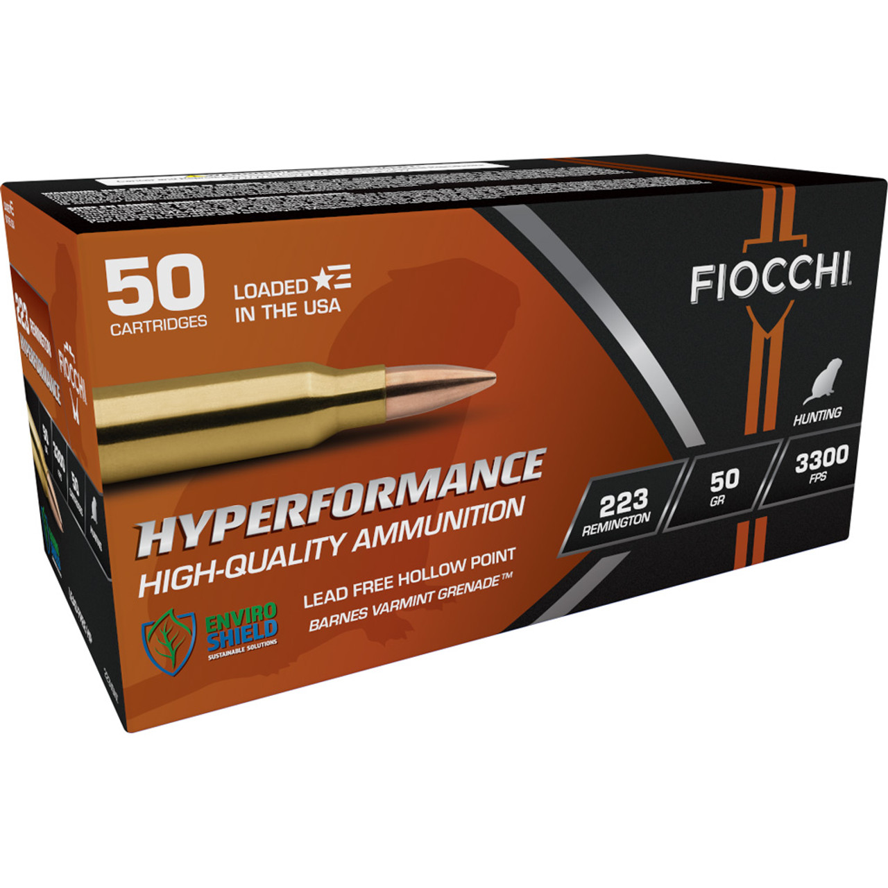 Fiocchi Hyperformance Hunt Rifle Ammo 223 Rem. 50 gr. HP 50 rd.