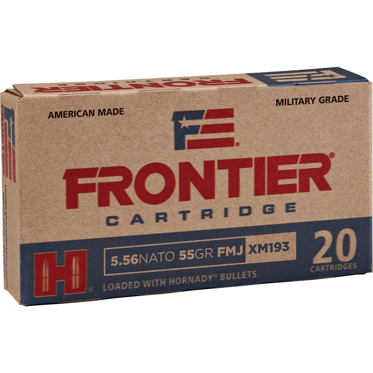 Hornady Frontier Rifle Ammo 5.56 NATO 55 gr. FMJ 20 rd.