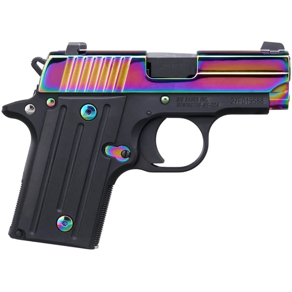 Sig Sauer P238 Rainbow Pistol 380 ACP 2.7in Barrel 6rd Magazine TI Colored Slide