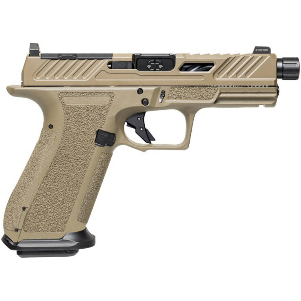 Shadow Systems XR920 Elite Slide Optic Pistol 9mm FDE Frame 5.5 in. Threaded Barrel Black 17 rd